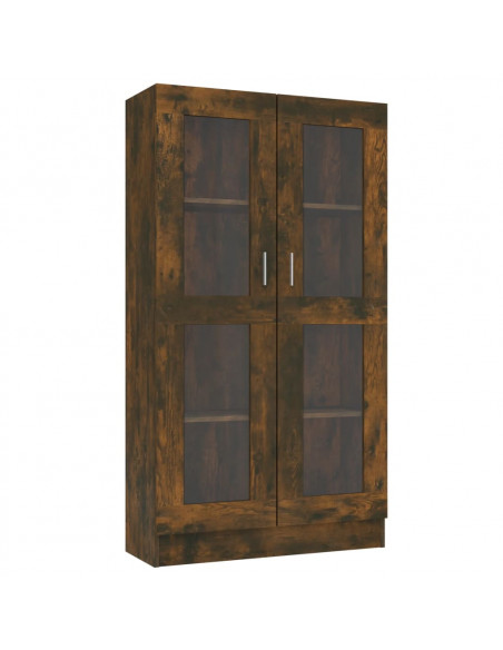 Mobile Vetrina Rovere Fumo 82,5x30,5x150cm in Legno Multistrato