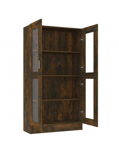 Mobile Vetrina Rovere Fumo 82,5x30,5x150cm in Legno Multistrato