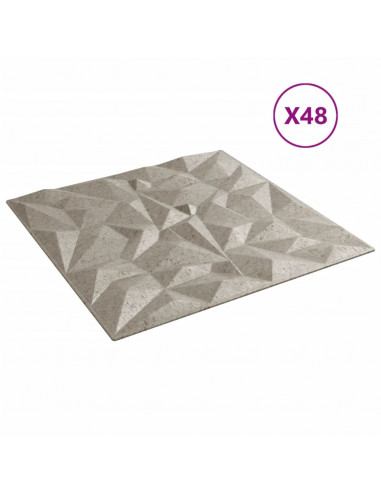 Pannelli Murali 48 pz Beton 50x50 cm XPS 12 m² Ametista