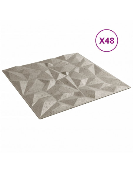 Pannelli Murali 48 pz Beton 50x50 cm XPS 12 m² Ametista