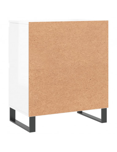 Credenza Bianco Lucido 60x35x70 cm in Legno Multistrato