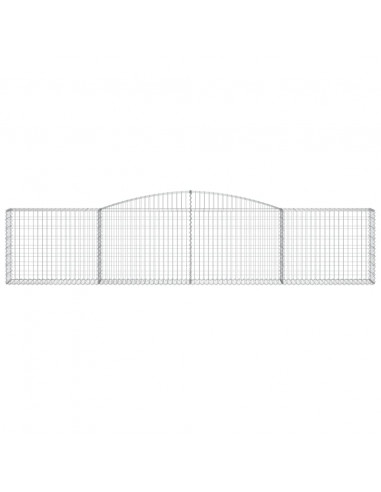 Cesti Gabbioni ad Arco 2 pz 400x30x80/100 cm Ferro Zincato