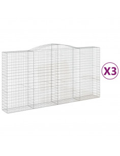 Cesti Gabbioni ad Arco 3 pz 400x50x200/220 cm Ferro Zincato 2