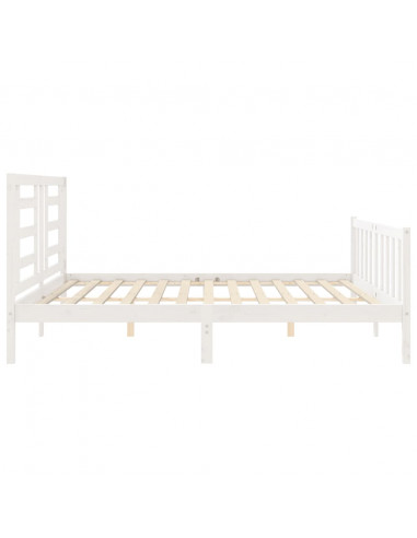 Giroletto Testiera Bianco Super King Size in Legno Massello