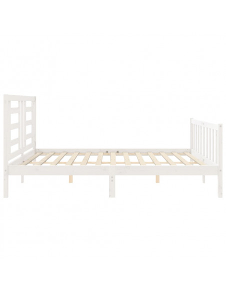 Giroletto Testiera Bianco Super King Size in Legno Massello