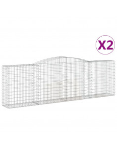 Cesti Gabbioni ad Arco 2 pz 400x50x120/140 cm Ferro Zincato 2