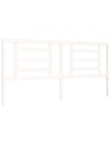 Giroletto Testiera Bianco Super King Size in Legno Massello