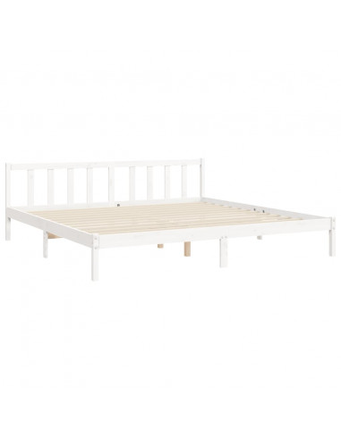 Giroletto Testiera Bianco Super King Size in Legno Massello