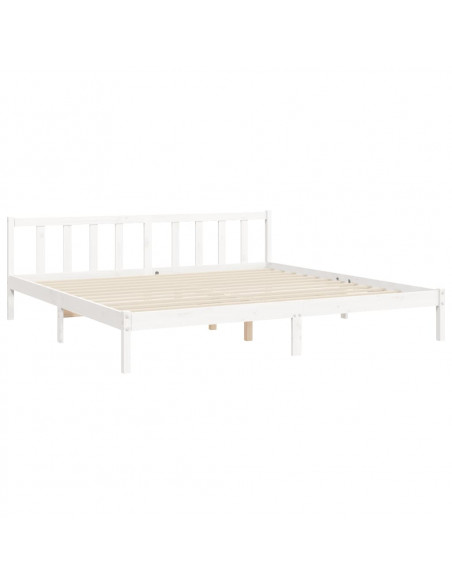 Giroletto Testiera Bianco Super King Size in Legno Massello