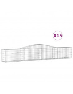 Cesti Gabbioni ad Arco 15 pz 400x50x60/80 cm Ferro Zincato 2