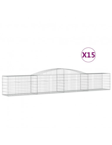 Cesti Gabbioni ad Arco 15 pz 400x50x60/80 cm Ferro Zincato