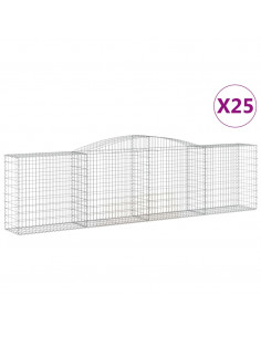 Cesti Gabbioni ad Arco 25 pz 400x50x100/120 cm Ferro Zincato 2