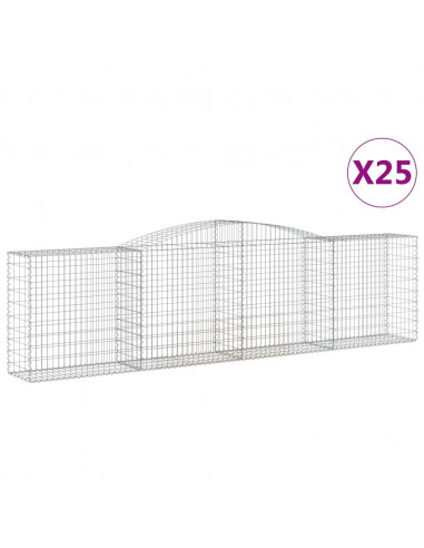 Cesti Gabbioni ad Arco 25 pz 400x50x100/120 cm Ferro Zincato