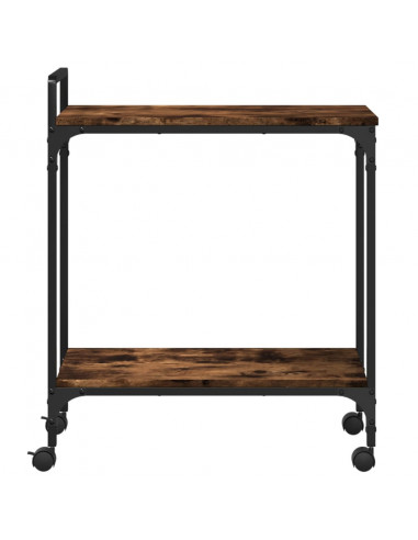Carrello da Cucina Rovere Fumo 60,5x31x72,5cm Legno Multistrato