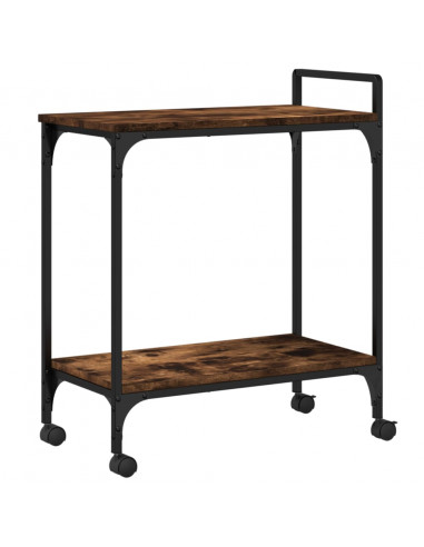 Carrello da Cucina Rovere Fumo 60,5x31x72,5cm Legno Multistrato