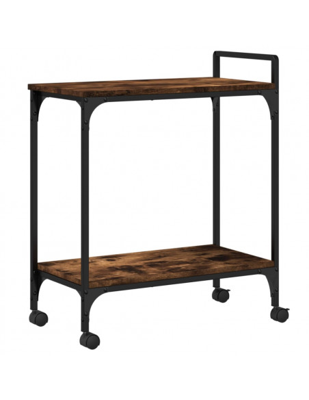 Carrello da Cucina Rovere Fumo 60,5x31x72,5cm Legno Multistrato