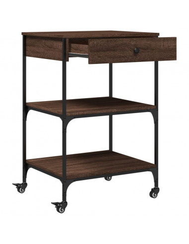Carrello Cucina Rovere Marrone 60x48x89,5 cm Legno Multistrato