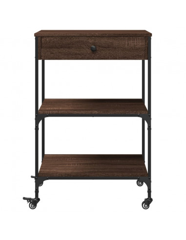 Carrello Cucina Rovere Marrone 60x48x89,5 cm Legno Multistrato