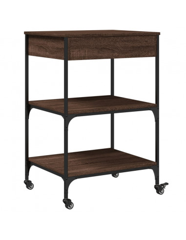 Carrello Cucina Rovere Marrone 60x48x89,5 cm Legno Multistrato