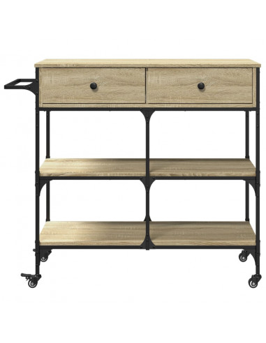 Carrello da Cucina Rovere Sonoma 105x42x95 cm Legno Multistrato