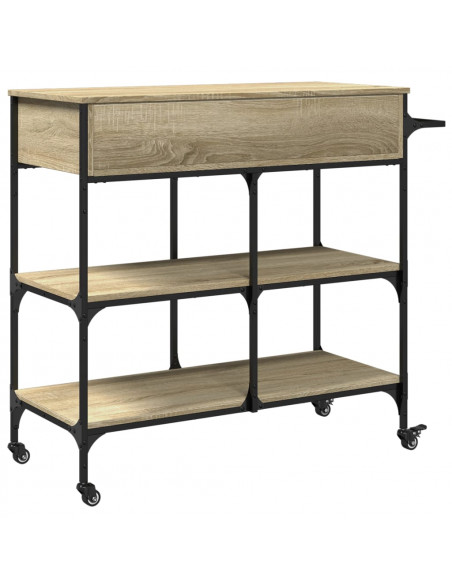 Carrello da Cucina Rovere Sonoma 105x42x95 cm Legno Multistrato