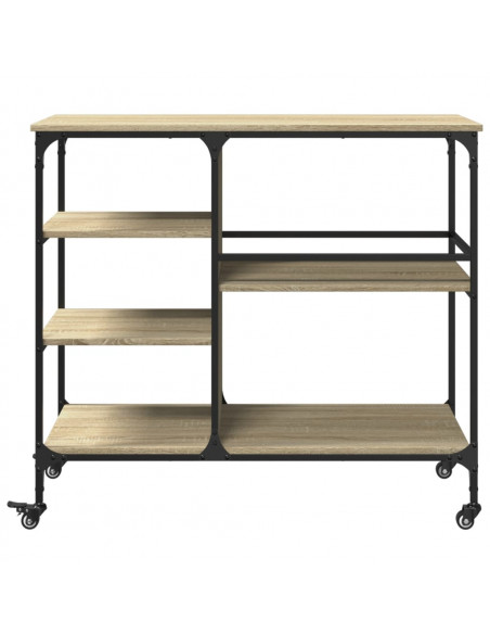 Carrello Cucina Rovere Sonoma 100x48x89,5 cm Legno Multistrato