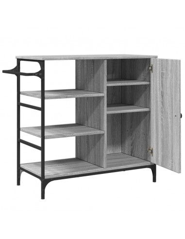 Carrello da Cucina Grigio Sonoma 87,5x38,5x84,5 cm Multistrato