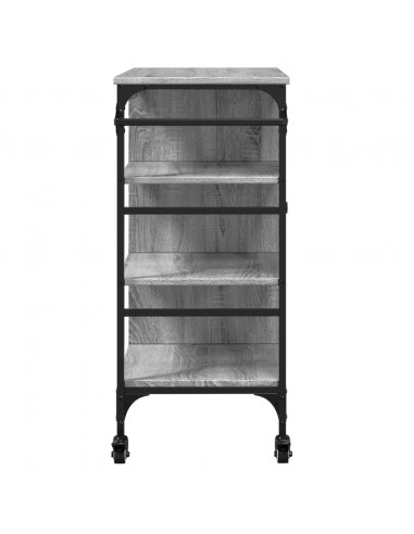 Carrello da Cucina Grigio Sonoma 87,5x38,5x84,5 cm Multistrato