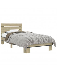 Giroletto Rovere Sonoma 90x200 cm Legno Multistrato e Metallo 2