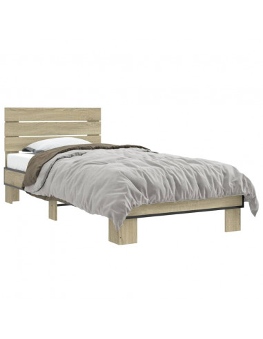 Giroletto Rovere Sonoma 90x200 cm Legno Multistrato e Metallo