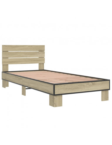 Giroletto Rovere Sonoma 90x200 cm Legno Multistrato e Metallo