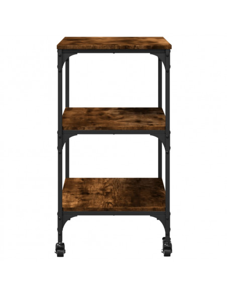 Carrello da Cucina Rovere Fumo 60x41x76 cm in Legno Multistrato