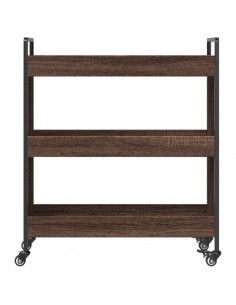 Carrello da Cucina Rovere Marrone 70x30x82 cm Legno Multistrato 2