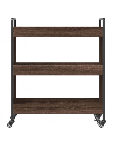 Carrello da Cucina Rovere Marrone 70x30x82 cm Legno Multistrato