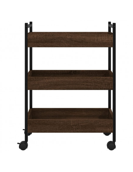 Carrello da Cucina Rovere Marrone 50x30x70 cm Legno Multistrato