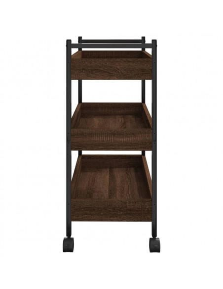 Carrello da Cucina Rovere Marrone 50x30x70 cm Legno Multistrato