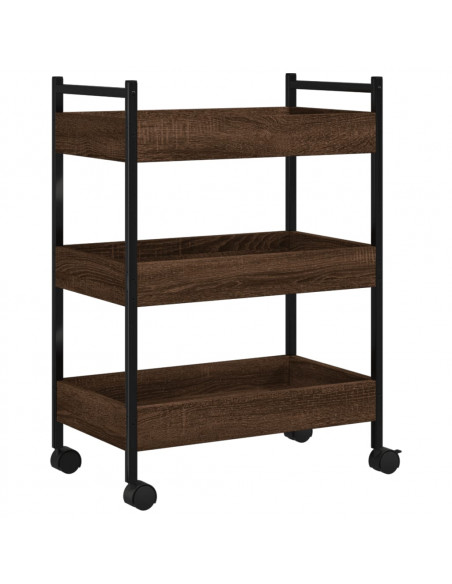 Carrello da Cucina Rovere Marrone 50x30x70 cm Legno Multistrato