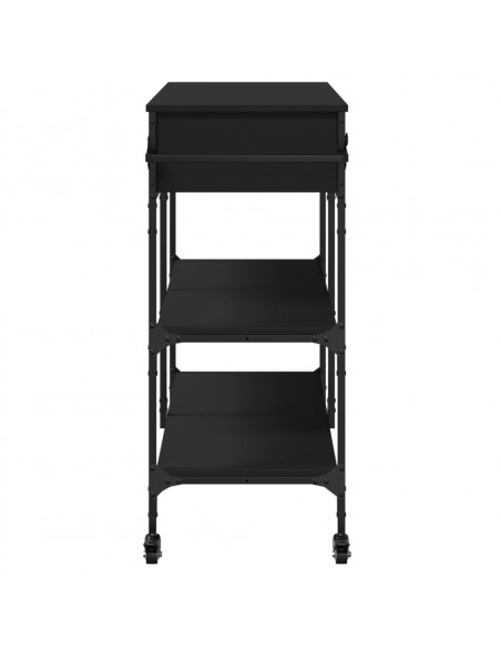 Carrello da Cucina Nero 105x42x95 cm in Legno Multistrato