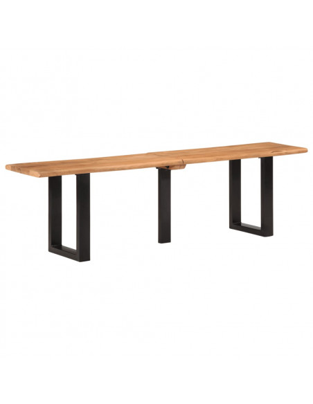 Panca 160 cm in Legno Massello di Acacia e Acciaio