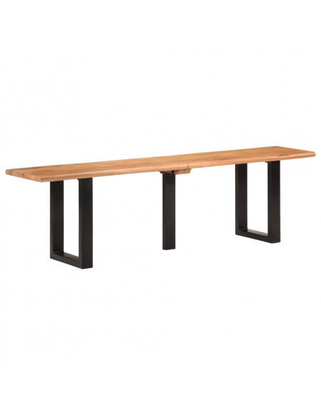 Panca 160 cm in Legno Massello di Acacia e Acciaio
