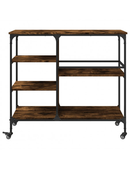 Carrello da Cucina Rovere Fumo 100x45x89,5 cm Legno Multistrato