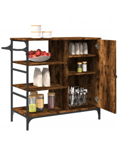 Carrello Cucina Rovere Fumo 87,5x38,5x84,5 cm Legno Multistrato 2