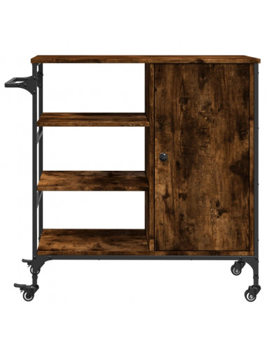 Carrello Cucina Rovere Fumo 87,5x38,5x84,5 cm Legno Multistrato