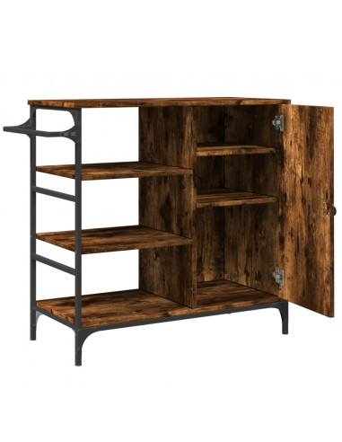 Carrello Cucina Rovere Fumo 87,5x38,5x84,5 cm Legno Multistrato