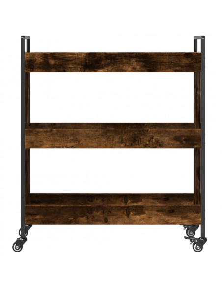 Carrello da Cucina Rovere Fumo 70x30x82 cm in Legno Multistrato