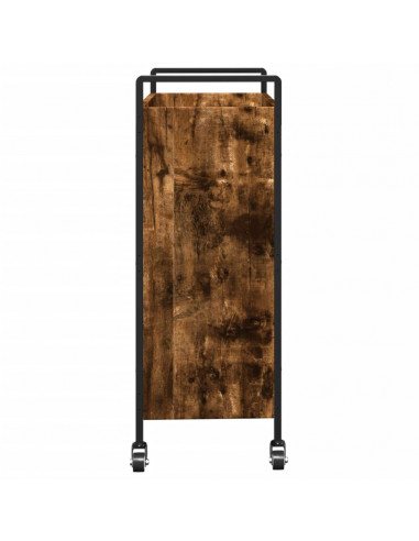 Carrello da Cucina Rovere Fumo 70x30x82 cm in Legno Multistrato