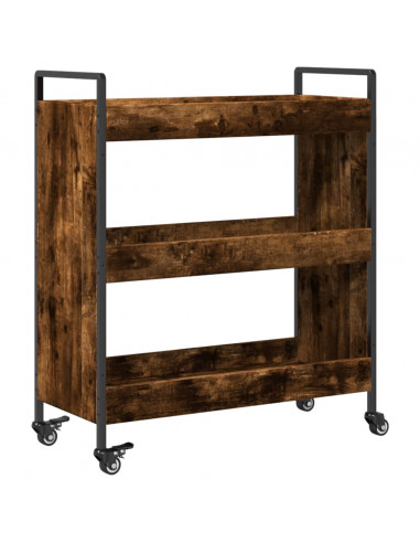Carrello da Cucina Rovere Fumo 70x30x82 cm in Legno Multistrato