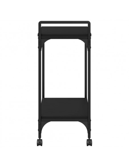 Carrello da Cucina Nero 60,5x31x72,5 cm in Legno Multistrato