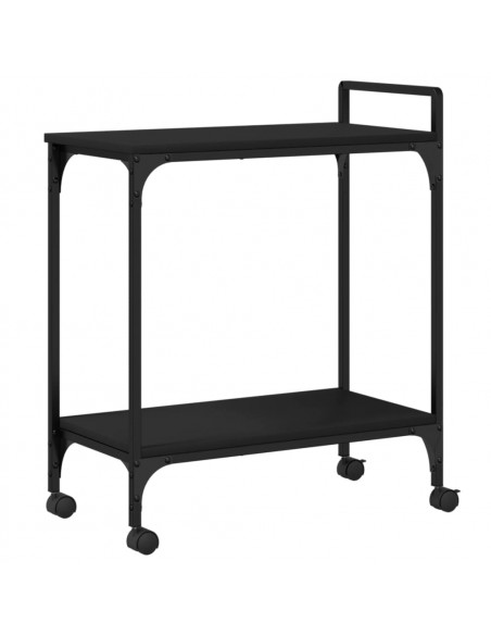 Carrello da Cucina Nero 60,5x31x72,5 cm in Legno Multistrato