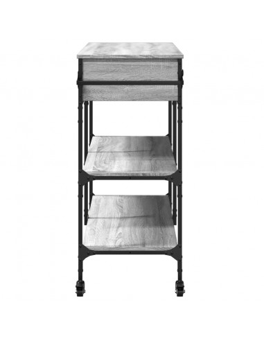 Carrello Cucina Grigio Sonoma 105x42x95 cm in Legno Multistrato